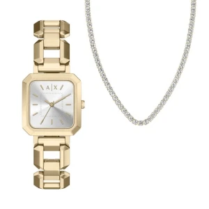 Obrázek produktu Sada hodinek a náhrdelníku Armani Exchange Leila AX7186SET Zlatá