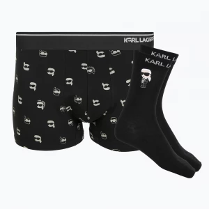 Obrázek produktu Sada pánských boxerek + ponožek KARL LAGERFELD Ikon Trunk aop karl dot black