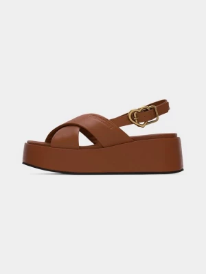 Obrázek produktu Sandály na klínu LOVE MOSCHINO hnědá