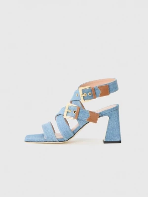 Obrázek produktu Sandály na vysokém podpatku Pollini modrý denim