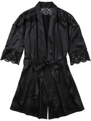 Obrázek produktu Satynowe kimono z efektem połysku BonPrix czarny
