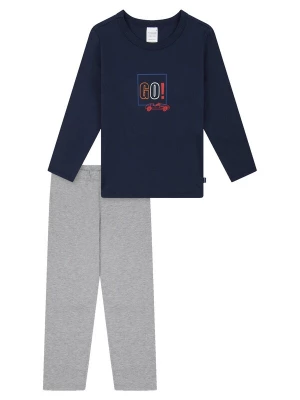 Obrázek produktu SCHIESSER Pyžamo ' Nightwear' tmavě modrá / světle šedá / červená