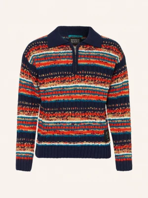 Obrázek produktu Scotch & Soda Svetr tmavě modrá / červená / petrolejová