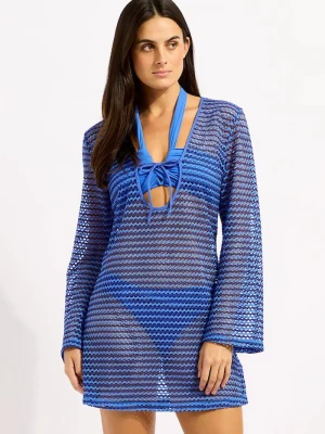 Obrázek produktu Seafolly plážové šaty dámské Mesh Effect Cover Up modrá