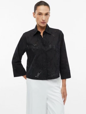Obrázek produktu Semitransparente Crop-Bluse mit Lochstickerei s.Oliver černá