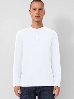 Obrázek produktu Seprané tričko henley s dlouhým rukávem a žebrovanou strukturou QS