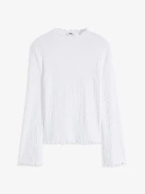 Obrázek produktu Shirt w prążek, z długim rękawem BonPrix biały