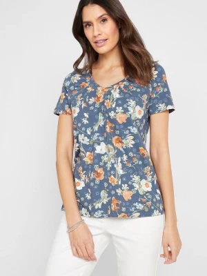 Obrázek produktu Shirt z bawełny organicznej z nadrukiem, krótki rękaw BonPrix niebieski