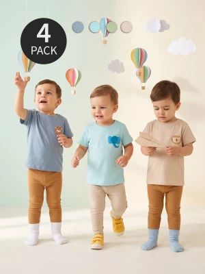 Obrázek produktu Sinsay - Bawełniana koszulki z motywem zwierząt 4 pack - szary
