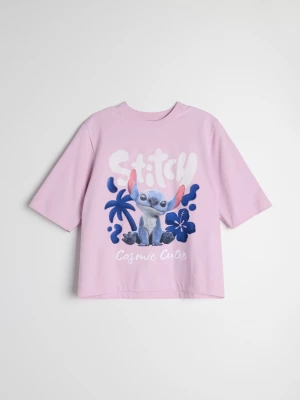 Obrázek produktu Sinsay - Bavlněná košilka s potiskem Stitch - levandulová