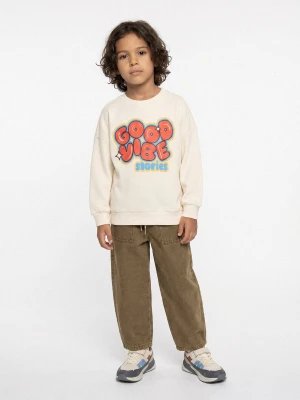 Obrázek produktu Sinsay - Bawełniana bluza crewneck z nadrukiem - kremowy