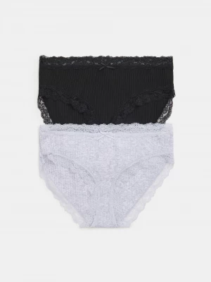 Obrázek produktu Sinsay - Bavlněné hipster kalhotky s krajkou 2 balení - vícebarevná