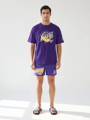 Obrázek produktu Sinsay - Bavlněné tričko comfort s krátkým rukávem NBA - fialová
