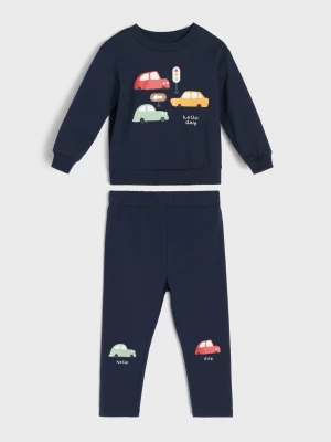 Obrázek produktu Sinsay - Bawełniany komplet: bluza i legginsy - granatowy