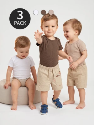Obrázek produktu Sinsay - Bawełniane body 3 pack - kremowy