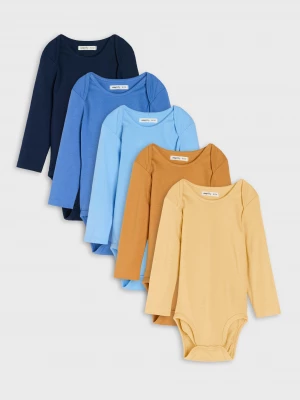 Obrázek produktu Sinsay - Bawełniane body 5-pack - beżowy
