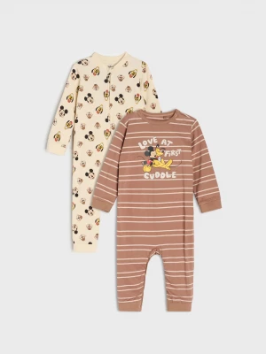 Obrázek produktu Sinsay - Bawełniane body Mickey Mouse 2 pack - brązowy
