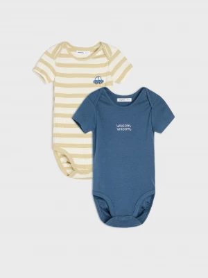 Obrázek produktu Sinsay - Bawełniane body z krótkim rękawem i motywem samochodu 2 pack - wielobarwny