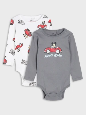 Obrázek produktu Sinsay - Bawełniane body z motywem Mickey Mouse 2 pack - szary