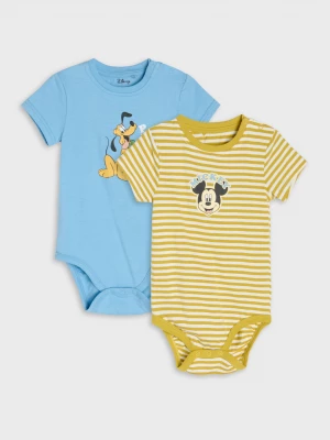 Obrázek produktu Sinsay - Bawełniane body z nadrukiem 2 pack Mickey Mouse - żółty