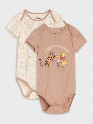 Obrázek produktu Sinsay - Bawełniane body z nadrukiem 2 pack Winnie the Pooh - beżowy