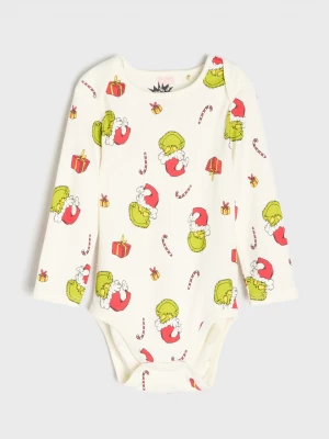 Obrázek produktu Sinsay - Bawełniane body z nadrukiem Grinch - kremowy