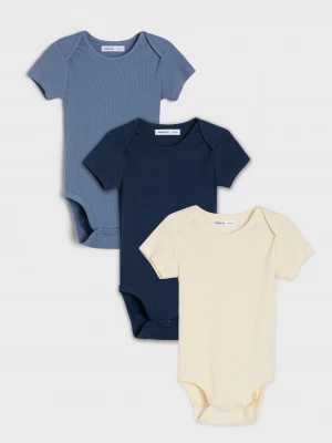 Obrázek produktu Sinsay - Bawełniane body z prążkowanej dzianiny 3 pack - mid blue
