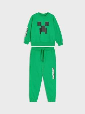 Obrázek produktu Sinsay - Bawełniany komplet dresowy loose Minecraft: bluza i spodnie - zielony