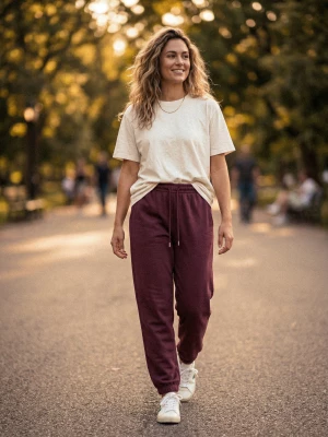 Obrázek produktu Sinsay - Dresové jogger kalhoty z terry - burgundy