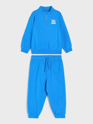 Obrázek produktu Sinsay - Dwuczęściowy bawełniany komplet: bluza z krótkim zamkiem i spodnie jogger - mid blue
