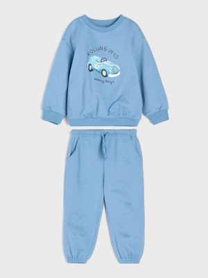 Obrázek produktu Sinsay - Dwuczęściowy bawełniany komplet: bluza z nadrukiem samochodu i spodnie jogger - szary