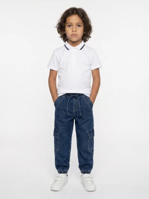 Obrázek produktu Sinsay - Jeansy jogger comfort cargo z efektem sprania - granatowy