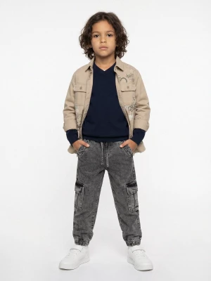 Obrázek produktu Sinsay - Jeansy jogger comfort cargo z efektem sprania - szary