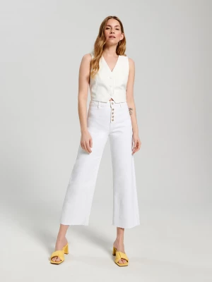 Obrázek produktu Sinsay - Džíny cropped high waist - krémová