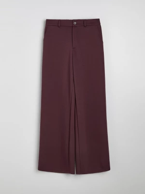 Obrázek produktu Sinsay - Elegantní kalhoty wide leg s příměsí viskózy - karmínová