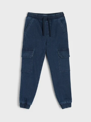 Obrázek produktu Sinsay - Jeansy jogger z gumką w pasie - granatowy