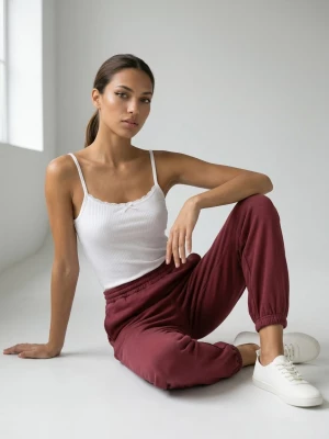 Obrázek produktu Sinsay - Jogger kalhoty s příměsí viskózy, soft touch - červená