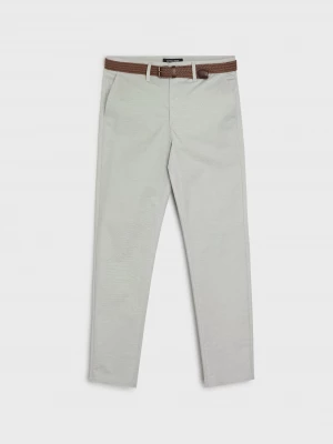 Obrázek produktu Sinsay - Kalhoty chino slim s páskem - šedá