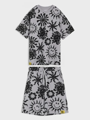 Obrázek produktu Sinsay - Komplet loose fit: koszulka i szorty SmileyWorld® - szary