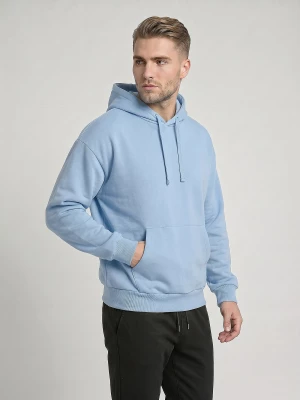 Obrázek produktu Sinsay - Mikina s kapucí comfort fit s příměsí bavlny - světle modrá