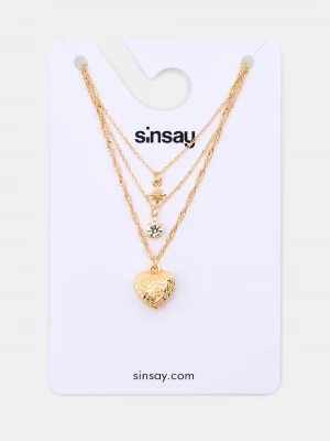 Obrázek produktu Sinsay - Náhrdelníky s přívěsky – balení 3 ks - zlatá