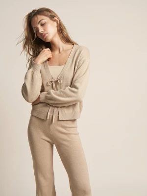 Obrázek produktu Sinsay - Pletené kalhoty wide leg - béžová