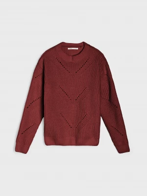 Obrázek produktu Sinsay - Prolamovaný svetr - burgundy