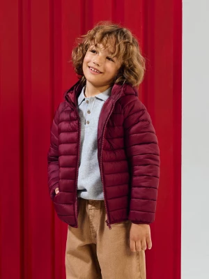 Obrázek produktu Sinsay - Pikowana kurtka puffer z kapturem z nylonu - bordowy