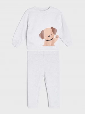 Obrázek produktu Sinsay - Komplet: bluza z motywem psa i legginsy - szary