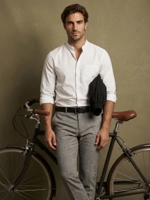 Obrázek produktu Sinsay - Slim fit chino kalhoty v kostce s podílem viskózy - šedá