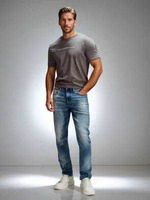 Obrázek produktu Sinsay - Slim fit džíny s efektem praní - modrá