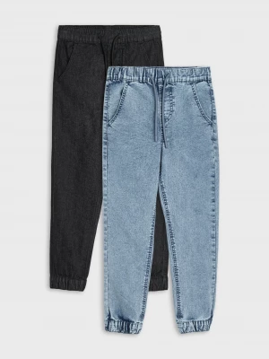 Obrázek produktu Sinsay - Jeansy jogger slim z efektem sprania - niebieski