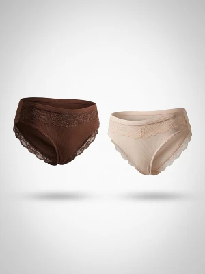 Obrázek produktu Sinsay - Viskózové kalhotky s krajkovým lemováním 2 pack - vícebarevná