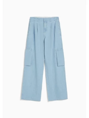 Obrázek produktu Široké džíny Bershka světle modrá